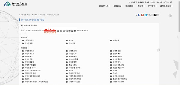 新竹市文化局-新竹市文化資產列表